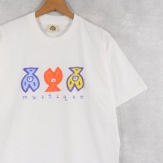 画像1: 90's GRAVITY GRAPHICS USA製 "mustique" 魚イラストプリントTシャツ L (1)