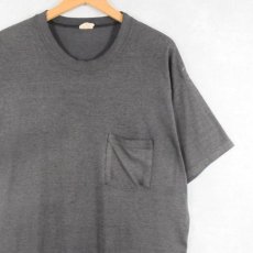 画像1: 80's Watson's CANADA製 無地 ポケットTシャツ BLACK XL (1)