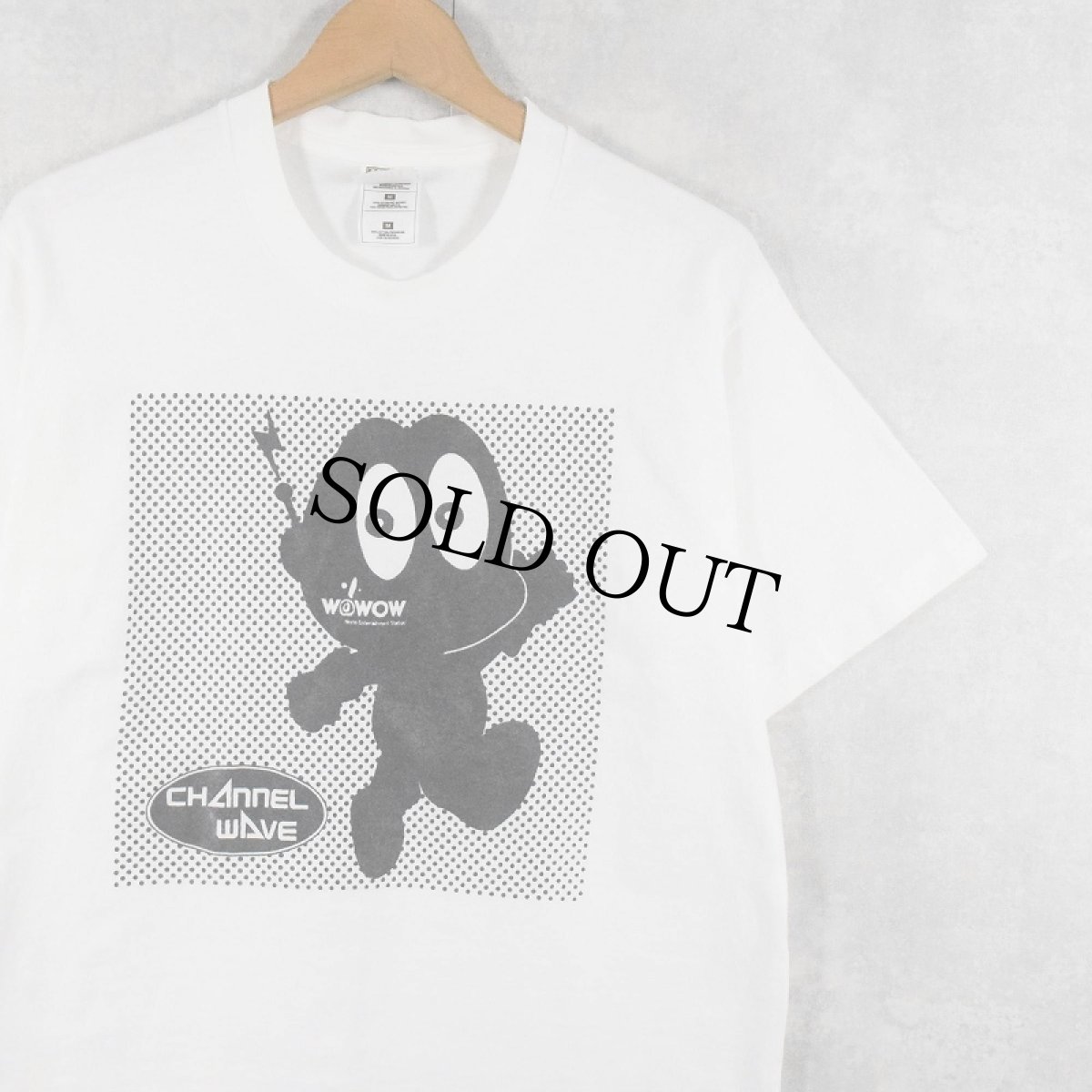 画像1: WOWOW "CHANNEL WAVE" 放送局 キャラクタープリントTシャツ M (1)
