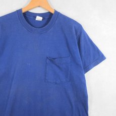 画像1: 80〜90's FRUIT OF THE LOOM USA製 無地 ポケットTシャツ L (1)