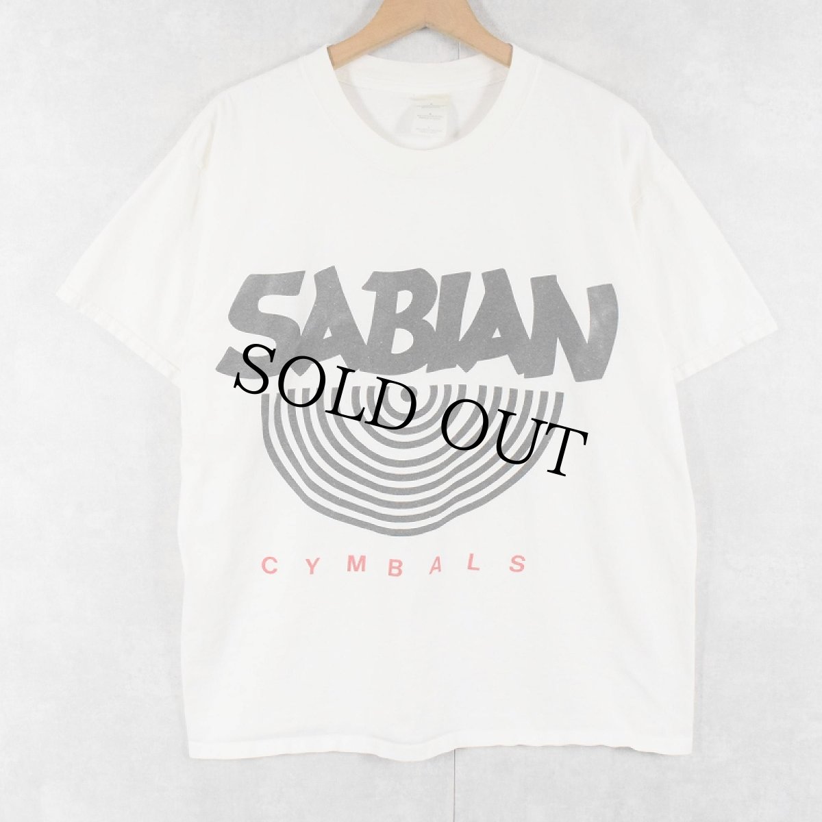 画像1: 2000's SABIAN CANADA製 シンバルメーカー ロゴプリントTシャツ L (1)