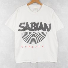 画像1: 2000's SABIAN CANADA製 シンバルメーカー ロゴプリントTシャツ L (1)
