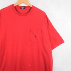 画像1: 90's POLO Ralph Lauren USA製 ロゴ刺繍 ポケットTシャツ XL (1)