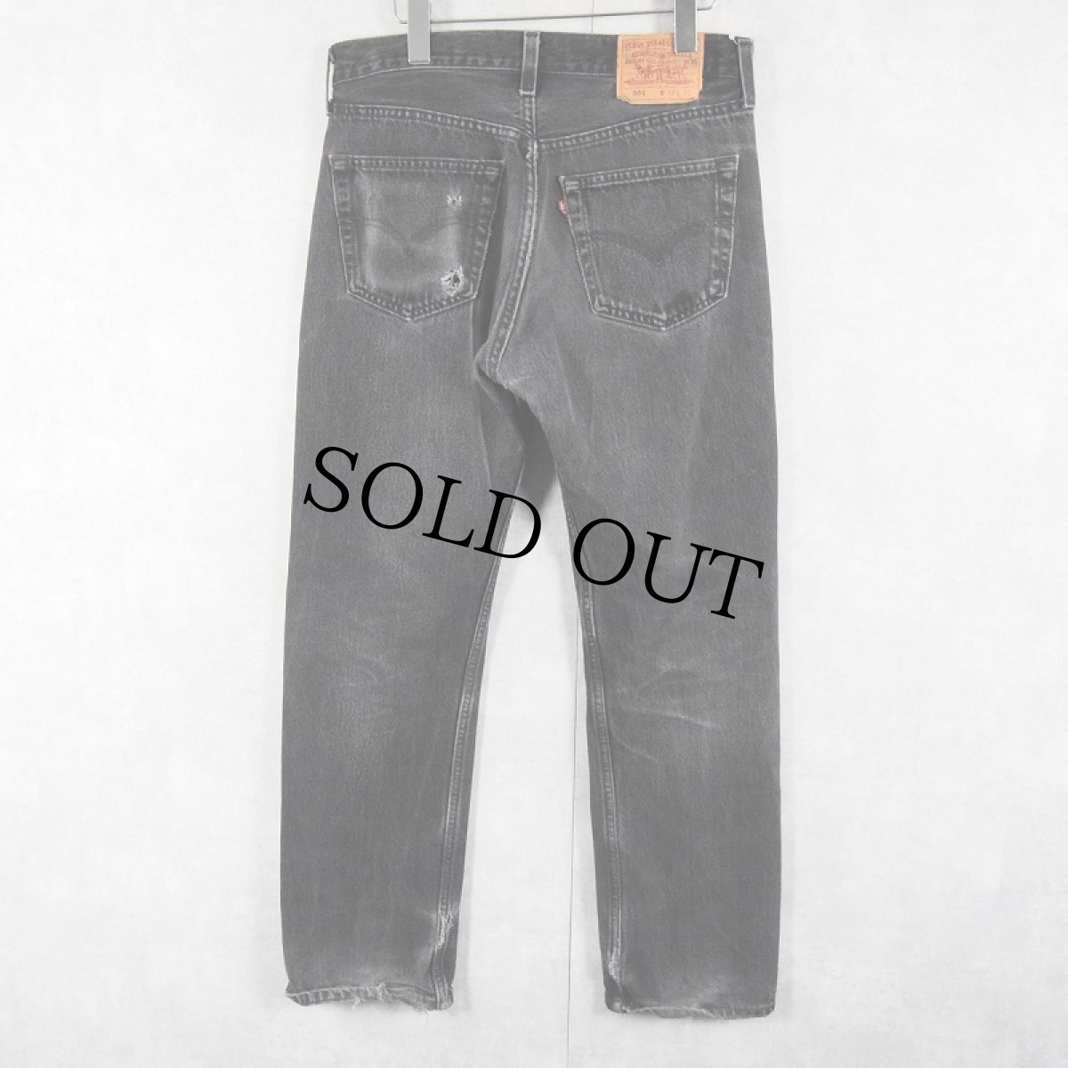 画像2: 90's Levi's 501 USA製 "サルファブラック" ブラックデニムパンツ W30 (2)