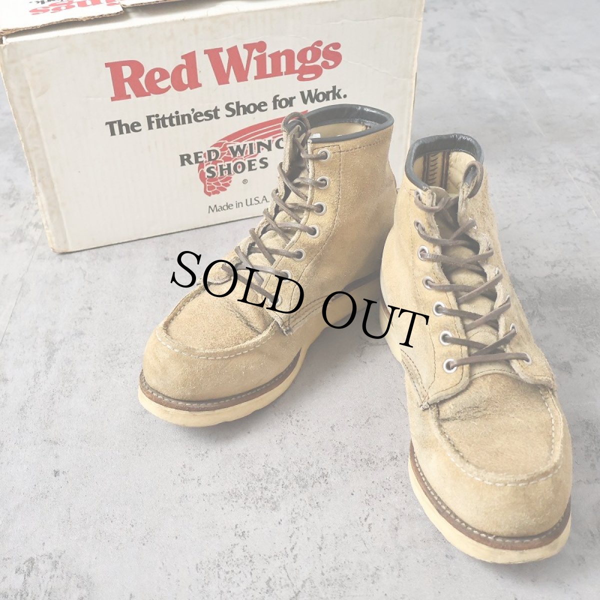 画像1: 90's RED WING "Irish Setter" 犬タグ USA製 スウェードレザーブーツ 箱付き 26cm (1)