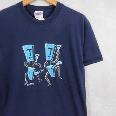 画像1: SHAG USA製 アートプリントTシャツ NAVY M (1)