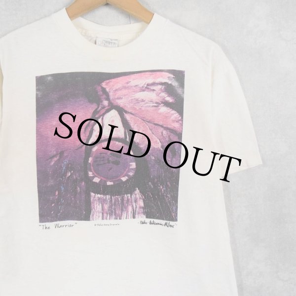 90s インディアン プリントTシャツ 古着 ピンク USA製 古着 90s USA製 Indian Motocycle インディアン モーターサイクル T