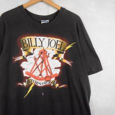 画像1: 80's Billy Joel USA製 "Storm Front / Only The Good Die Young" シンガーソングライタープリントTシャツ BLACK XL (1)