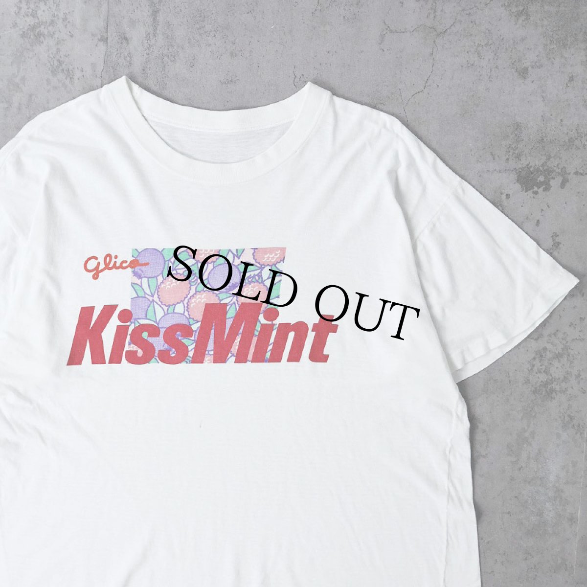 画像1: 90's Glico "KissMint" 食品メーカー お菓子プリントTシャツ (1)