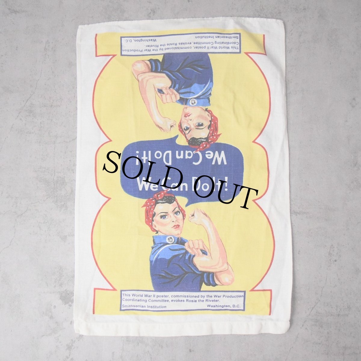 画像1: VINTAGE Rosie the Riveter "We Can Do It" リネンクロス (1)