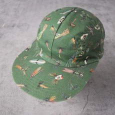 画像1: 90's〜 USA製 ルアー柄 スナップバック キャップ FITS ALL (1)