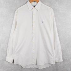 画像1: POLO Ralph Lauren "LOWELL SPORT" ヘリンボーン織り コットンシャツ M (1)