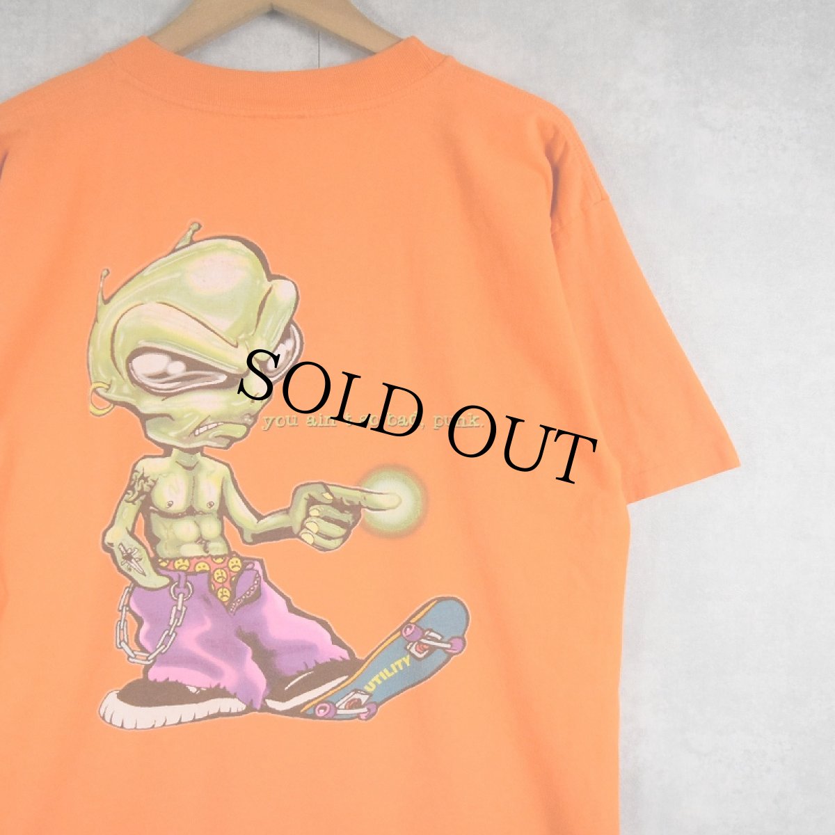 画像1: 【SALE】 90's UTILITY USA製 エイリアンプリントTシャツ M (1)