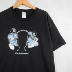 画像1: 2000's THE SIMPSONS "I See Dumb People..." キャラクターパロディプリントTシャツ BLACK XL (1)