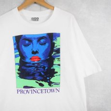 画像1: 90's wildwood productions USA製 "PROVINCETOWN" アートプリントTシャツ XL (1)