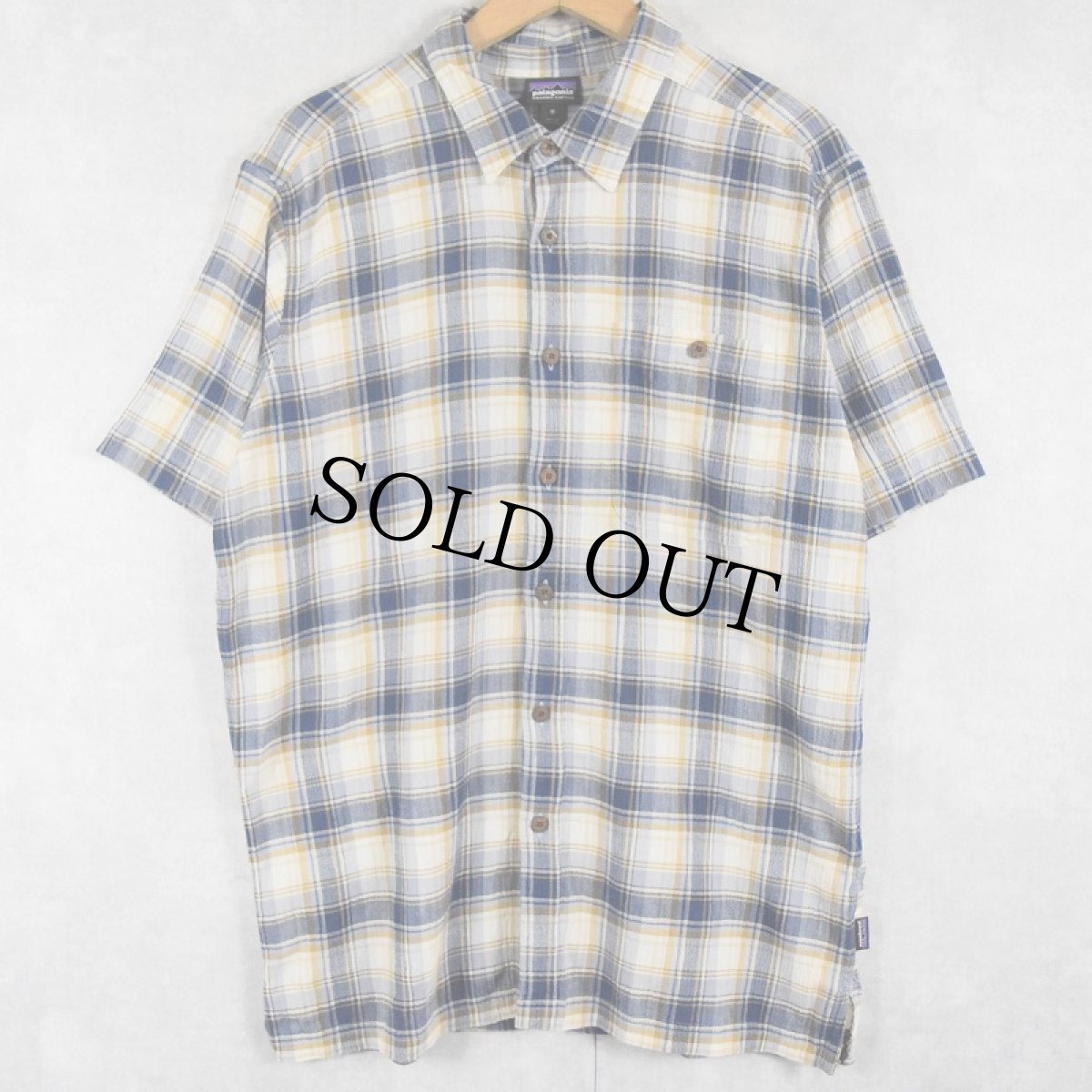 画像1: 2022SS Patagonia ORGANIC COTTON チェック柄 ちりめんシャツ M (1)