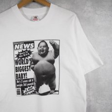 画像1: 90's USA製 "WORLD'S BIGGEST BABY" ジョークプリントTシャツ L (1)
