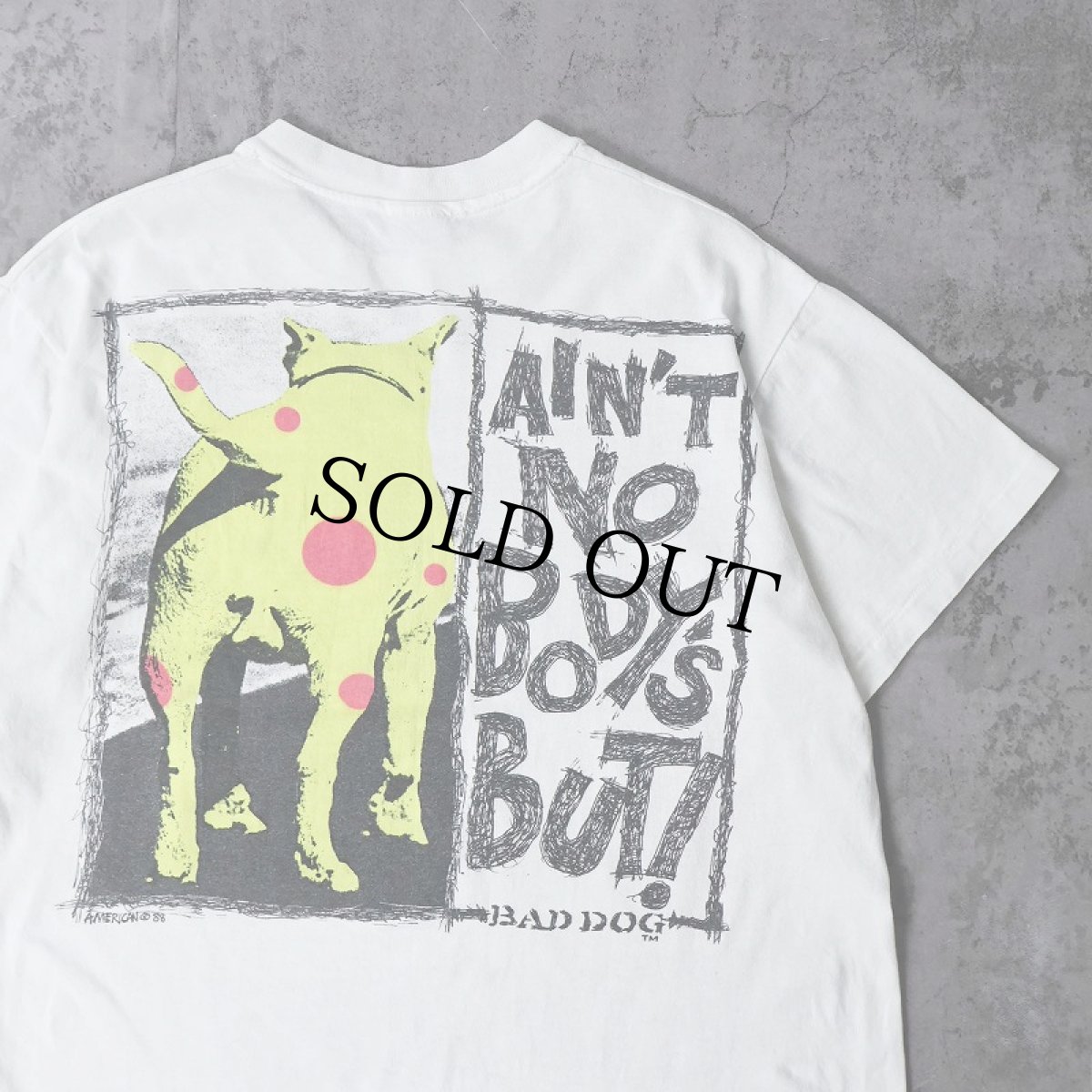 画像2: 80's BAD DOG USA製 "IS THAT YOUR FACE?" 犬プリントTシャツ L (2)