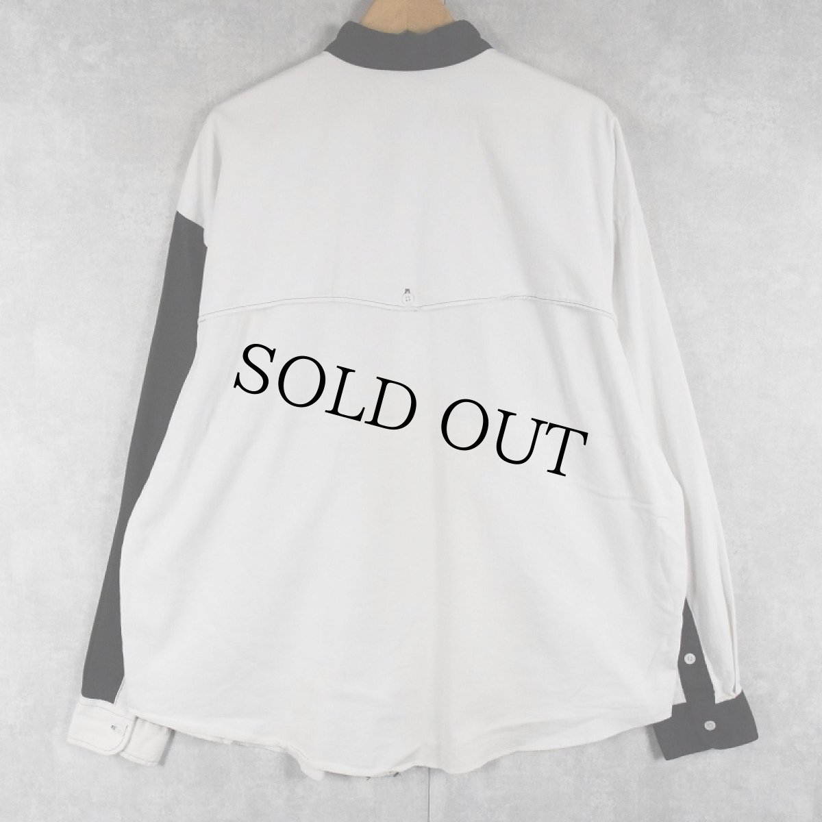 画像2: 80's Panhandle Slim USA製 2トーン バンドカラー コットンシャツ XL (2)