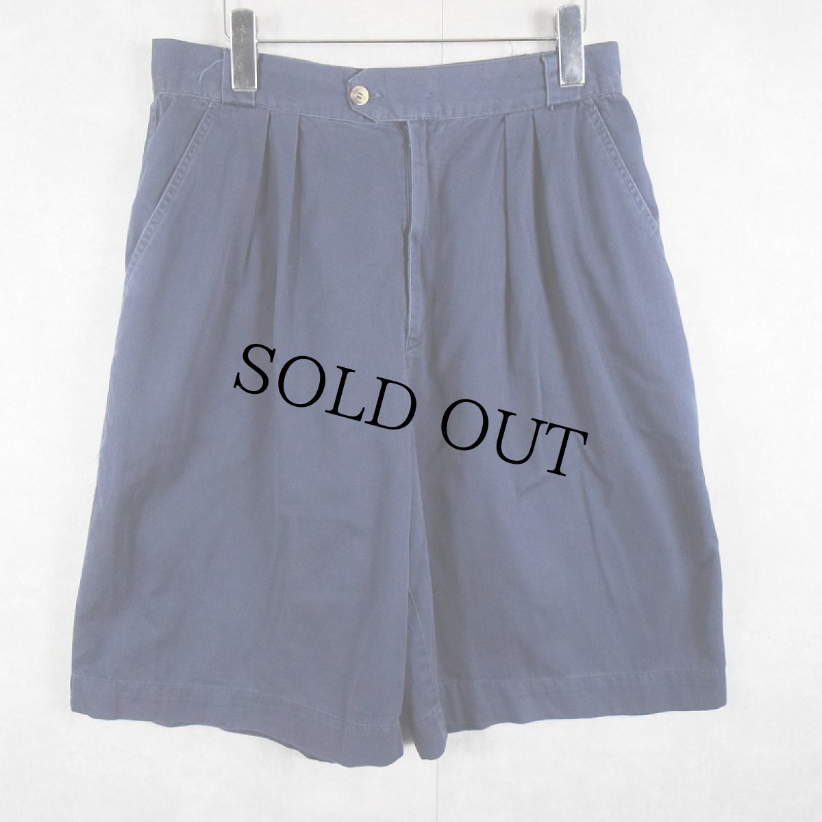 画像3: BISCOTE 2タックコットンショーツ NAVY W31 (3)