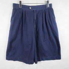 画像3: BISCOTE 2タックコットンショーツ NAVY W31 (3)