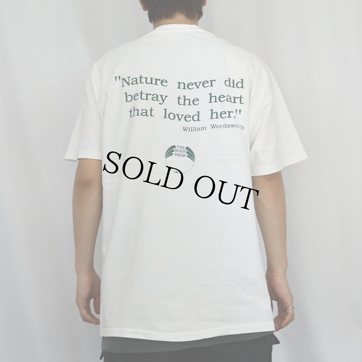 画像4: 90's THE BODY SHOP USA製 "Nature never did betray the heart..." コスメブランド アートプリントTシャツ XL (4)