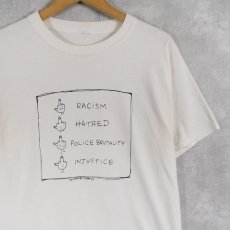 画像1: EUPHORIC SUPPLY "RACISM HATRED..." メッセージプリントTシャツ (1)