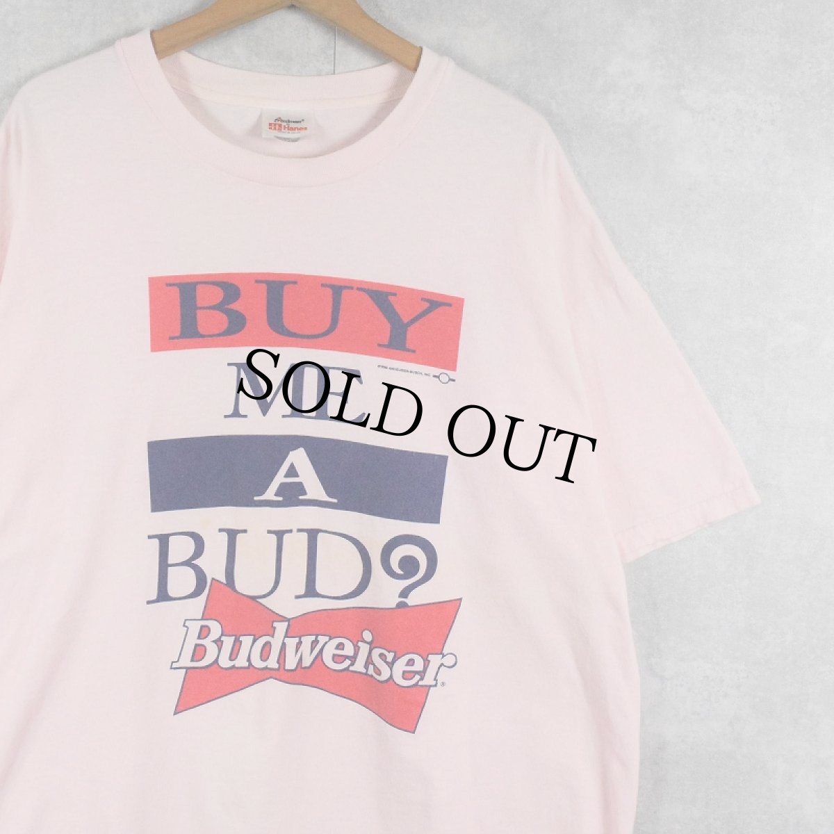 画像1: 90's Budweiser "BUY ME A BUD?" ビールメーカープリントTシャツ XL (1)