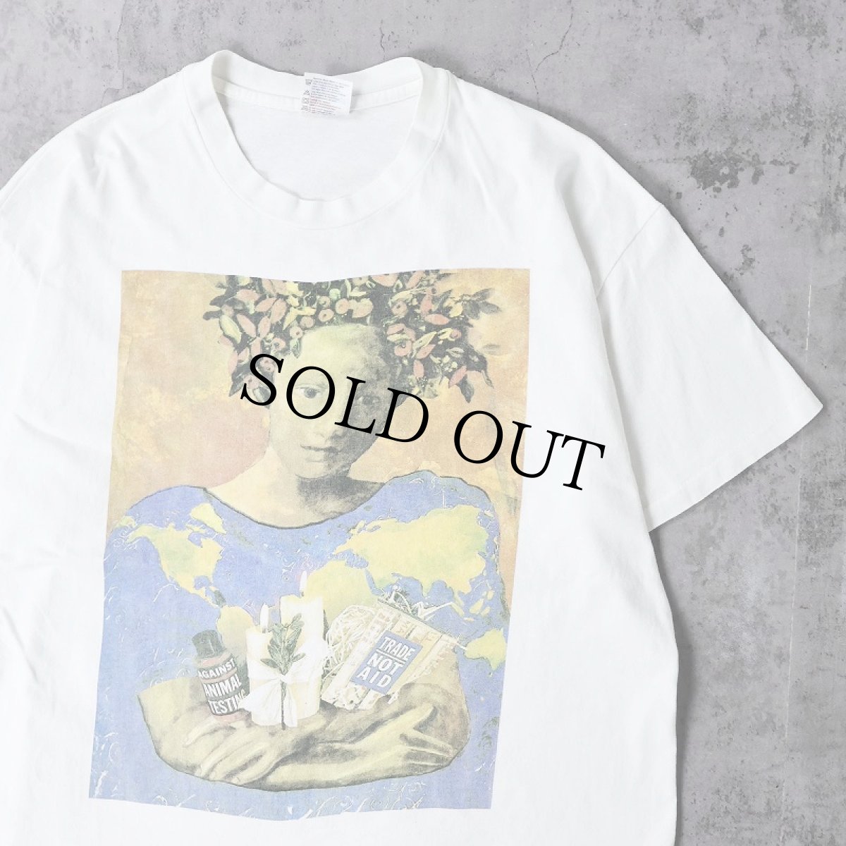 画像1: 90's THE BODY SHOP USA製 "Nature never did betray the heart..." コスメブランド アートプリントTシャツ XL (1)