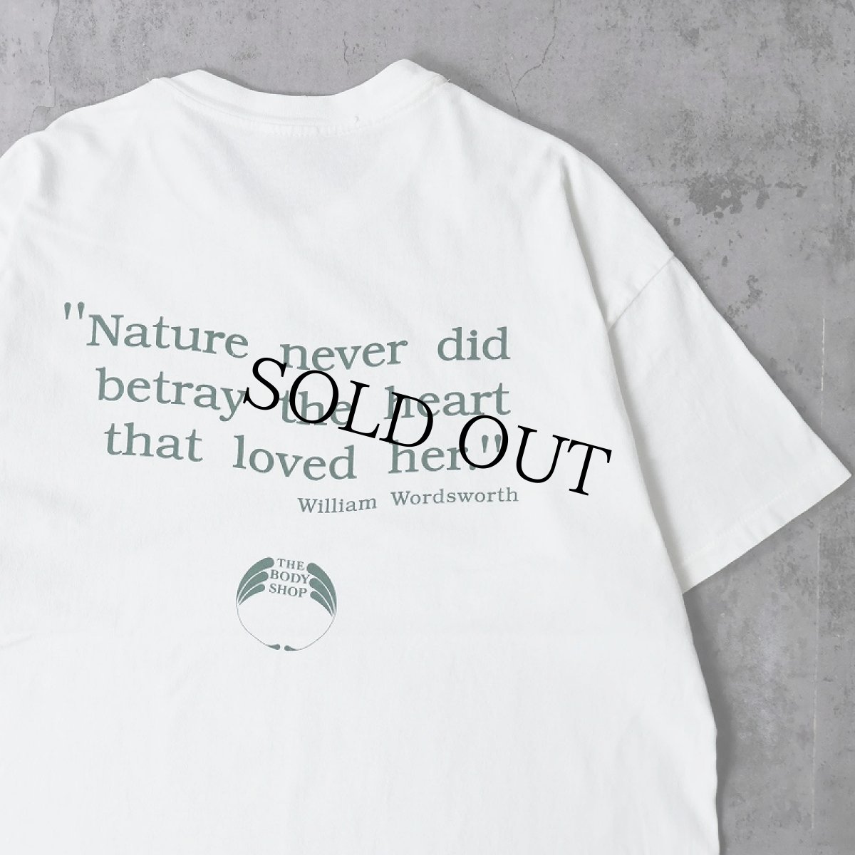画像2: 90's THE BODY SHOP USA製 "Nature never did betray the heart..." コスメブランド アートプリントTシャツ XL (2)