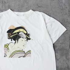 画像1: 80〜90's 歌川国政 "岩井粂三郎の千代" 浮世絵プリントTシャツ (1)