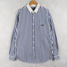 画像1: POLO Ralph Lauren "RHODES CUSTOM FIT" ストライプ柄 コットンシャツ XL (1)