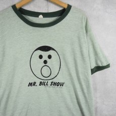 画像1: 70's Walter Wlliams "MR.BILL SHOW" イラストプリント リンガーTシャツ (1)