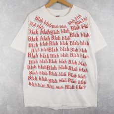 画像1: 90's "Blah blah" 大判プリントTシャツ XL (1)
