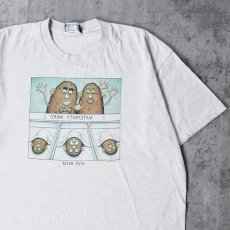 画像1: 90's〜 John Long "MATERNITY WARD TATER TOTS" シュールイラストプリントTシャツ XL (1)