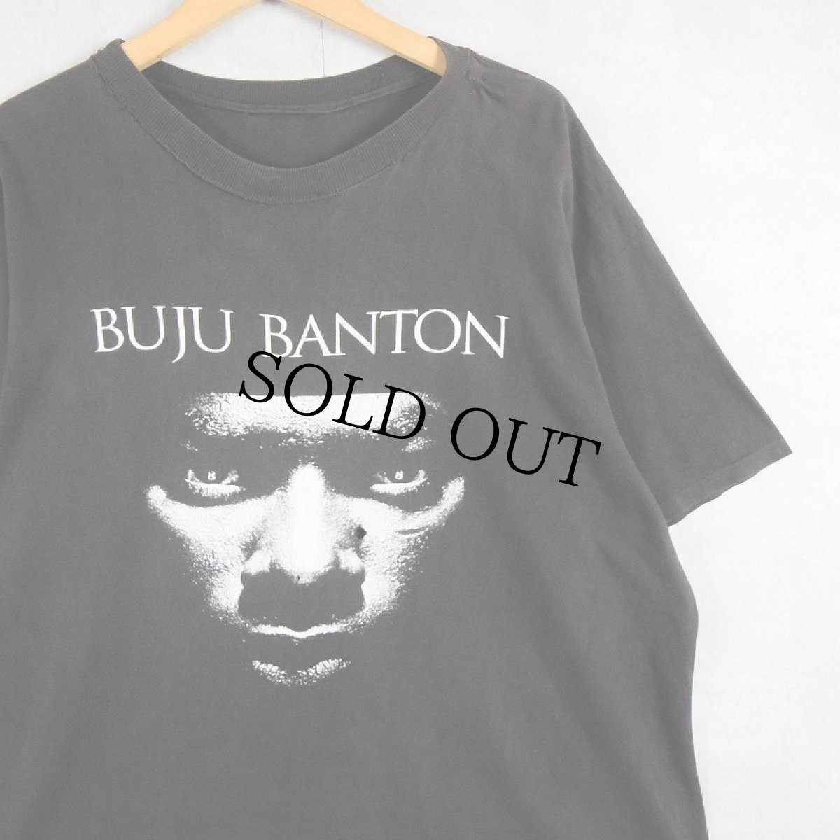画像1: 90's BUJU BANTON レゲエミュージシャンプリントTシャツ BLACK (1)