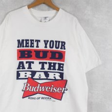 画像1: 90's Budweiser "MEET YOUR BUD AT THE BAR" ビールメーカープリントTシャツ XL (1)