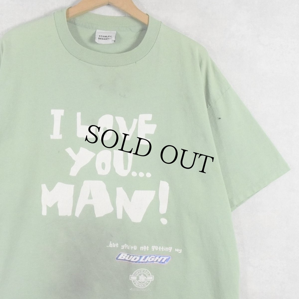 画像1: 90's BUD LIGHT USA製 "I LOVE YOU... MAN!" ビールメーカープリントTシャツ XL (1)