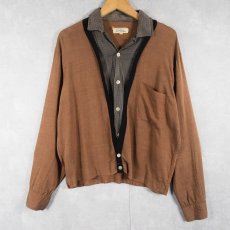 画像1: 60's Sportswear by MR.MIKE レイヤードデザイン レーヨンオープンカラーシャツ M (1)