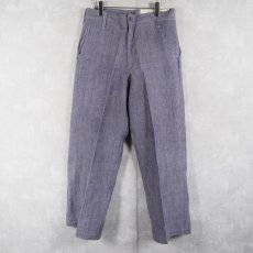 画像1: 60's FRENCH MILITARY リネンセーラーパンツ DEADSTOCK W33 (1)