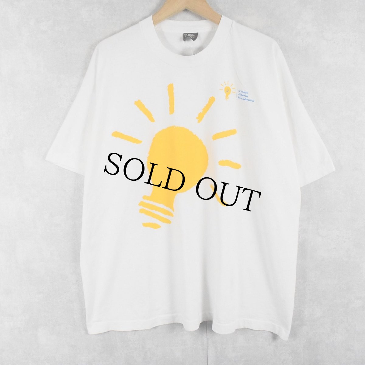 画像1: 90's Science Alverta Foundation USA製 電球イラストプリントTシャツ XXL (1)