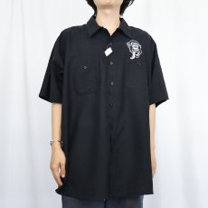画像3: GasMonkey カスタムカーショップ ロゴワッペン付き コットン×ポリエステルワークシャツ BLACK XXL (3)