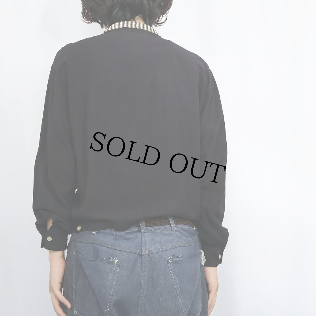 画像3: 【SALE】 50〜60's NATIONAL SHIRT SHOP レイヤードデザイン レーヨンオープンカラーシャツ BLACK M (3)
