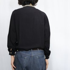 画像3: 50〜60's NATIONAL SHIRT SHOP レイヤードデザイン レーヨンオープンカラーシャツ BLACK M (3)