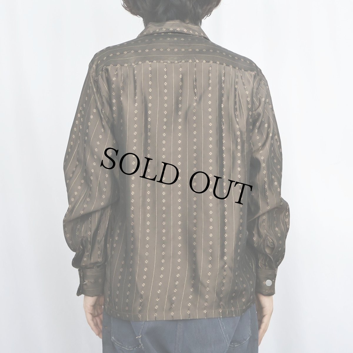 画像3: 【SALE】 60's PILGRIM 総柄 ダブルカフス ナイロンオープンカラーシャツ 15 M 15 1/2 (3)