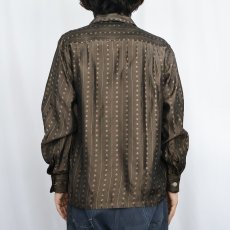 画像3: 60's PILGRIM 総柄 ダブルカフス ナイロンオープンカラーシャツ 15 M 15 1/2 (3)