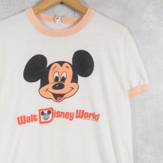 画像1: 80's Disney MICKY MOUSE USA製 "Walt Disney World" キャラクタープリントTシャツ L (1)