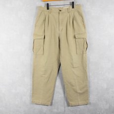 画像1: Eddie Bauer コットンピケカーゴパンツ W33 (1)