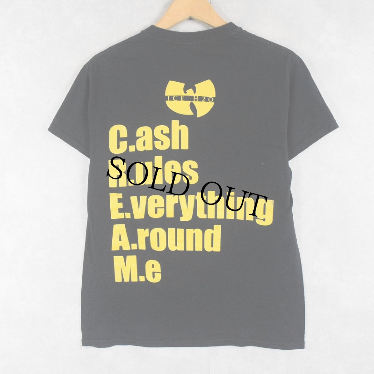 画像2: WU-TANG CLAN ロゴプリント ヒップホップTシャツ BLACK S (2)