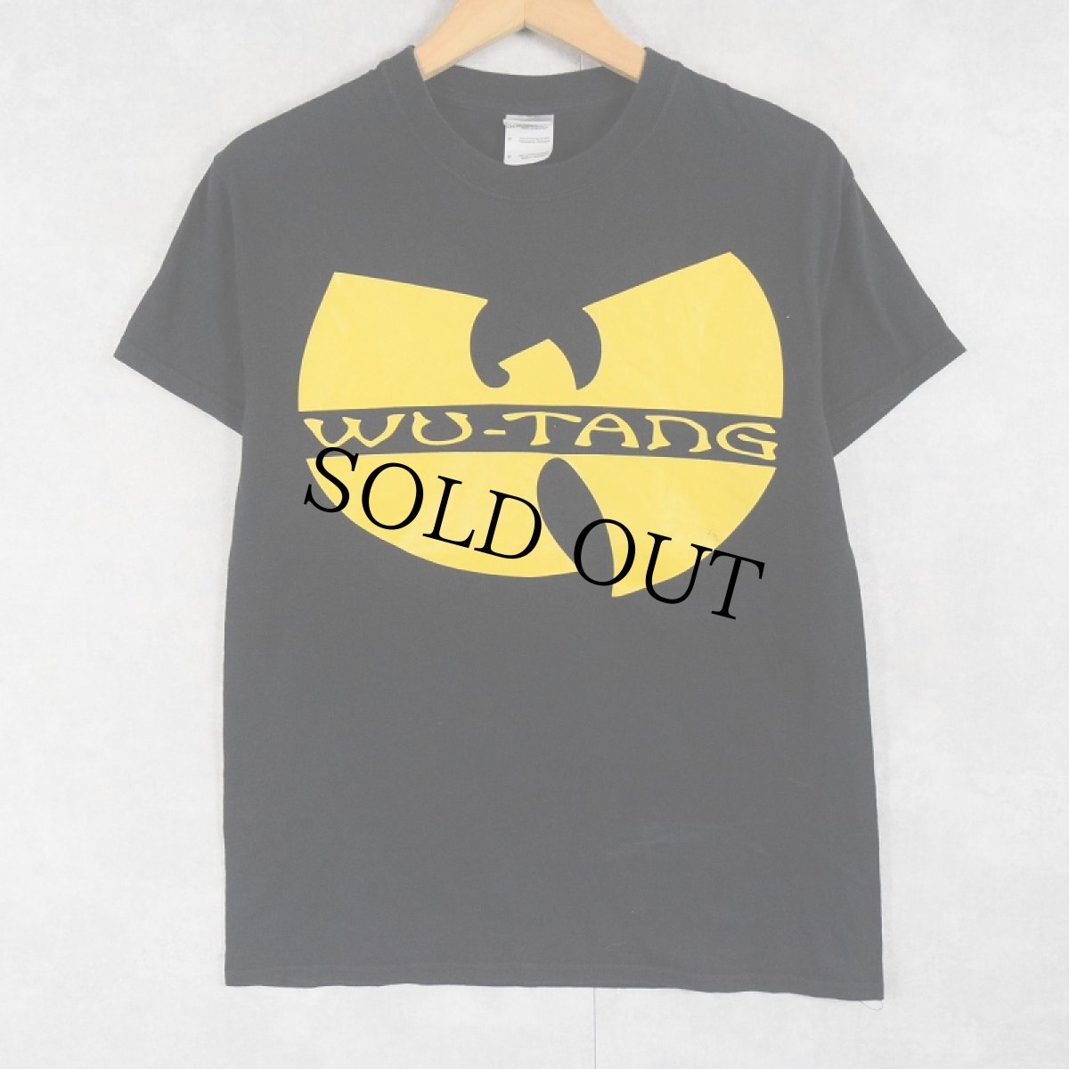 画像1: WU-TANG CLAN ロゴプリント ヒップホップTシャツ BLACK S (1)